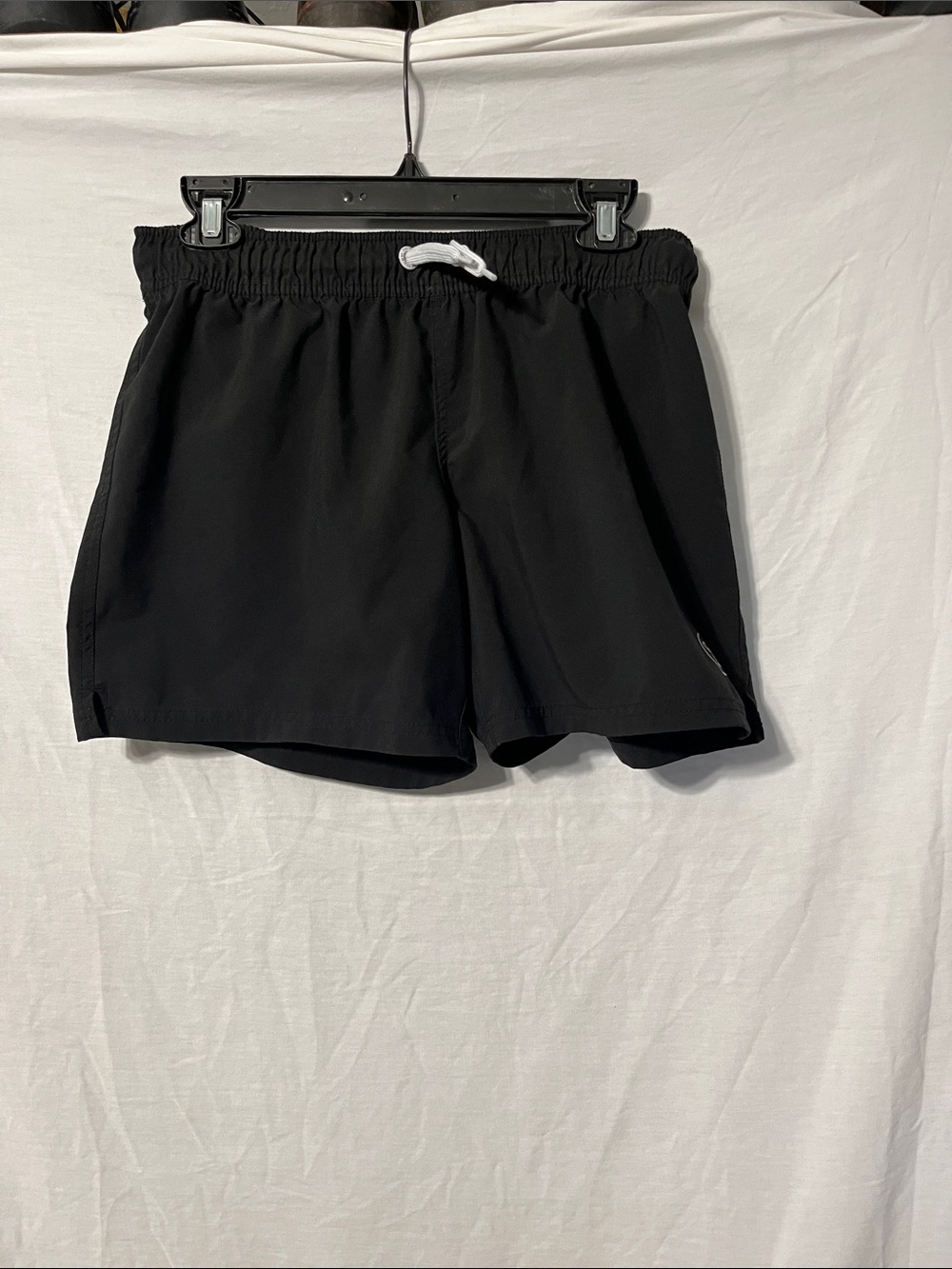 Women’s Black Athletic Swim Shorts with Drawstring